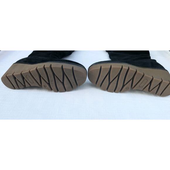 Vintage Foundry Co Womens Maisie Tall Suede Wedge Boots 9 Black Slouch Soft Luxe - Picture 3 of 11